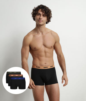 Pack of 3 Men's Boxers Black Cotton Stretch Hazelnut Green Mix &amp; Colors