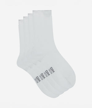 Pack of 2 pairs of white cotton modal socks for women