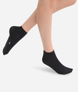 Pack of 2 pairs of women’s second skin ankle socks in black