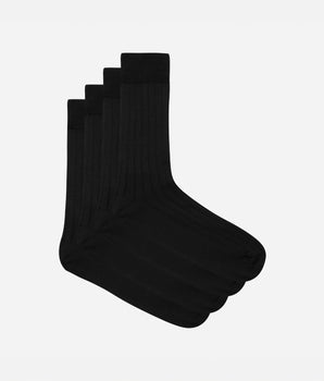 Pack of 2 pairs of black lisle socks for men