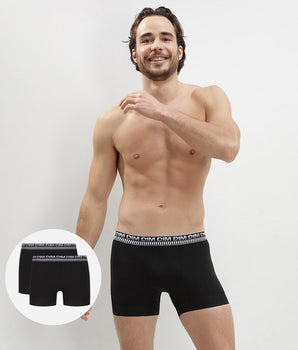 Pack of 2 black boxers for men 3D Stay and Fit