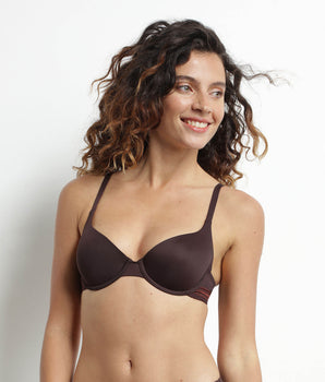 Dim InvisiFit precious brown padded balconette bra