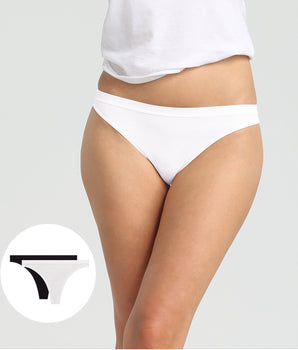 Pack of 2 black and white seamless thongs Les Pockets EcoDim