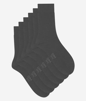 Pack of 3 Pairs of Men's Anthracite Comfort Cotton Socks Dim