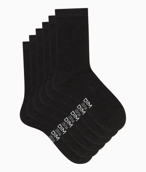 Pack of 3 pairs of women's cotton socks Black Dim Basic Cotton