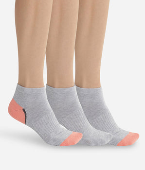 Pack of 3 pairs of light impact women's socks Coral grey Dim Sport