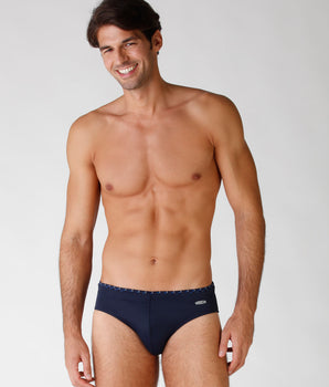 Men's Midnight Blue Microfibre Swim Briefs