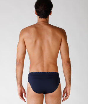 Men's Midnight Blue Microfibre Swim Briefs