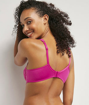 Fuschia Generous Essentiel Full cup lace and tulle bra