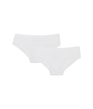 2 pack white shorties for girl- Pocket Micro