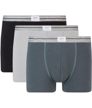 Ultra Resist 3 pack resistant stretch cotton trunks in black and steel grey