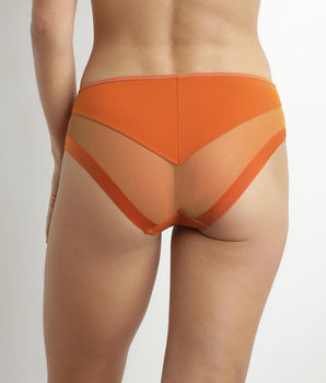 Women's microfiber and tulle briefs, Mandarin Dim Generous