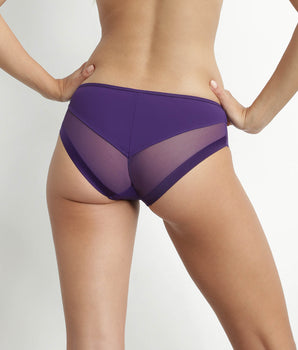 Women's microfiber and tulle briefs Violet Dim Generous