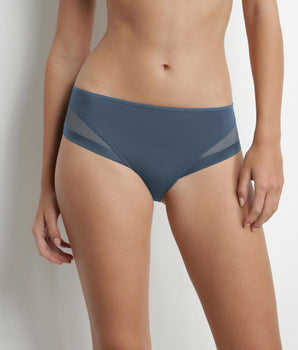 Women's microfiber and tulle briefs, Porcelain Blue Dim Generous