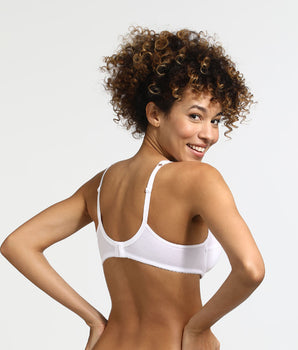 Generous Organic Cotton Dim underwire push-up bra in white