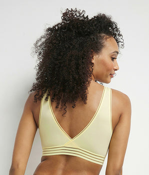 Non-wired triangle bra in microfibre Yellow Oh My Dim's