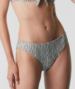 Midi bikini briefs in jacquard, white, black and gold