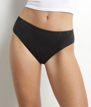 Black washable period brief in cotton - heavy flow Dim Protect