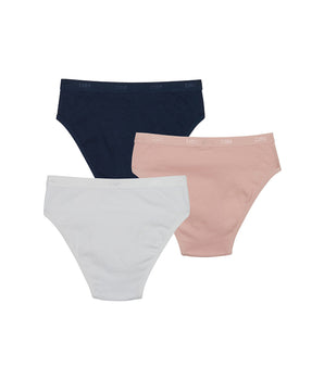 Les Pockets Pack of 3 Girls' Stretch Cotton Briefs Clochette Blue