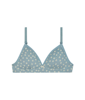 Triangle bra in Cream with Flower patterns Les Pockets