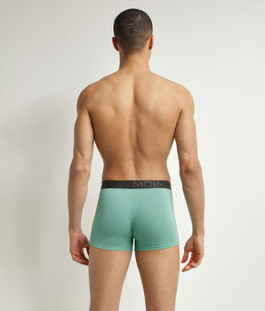 Men's modal cotton boxer shorts with contrasting waistband Dim Classic Green