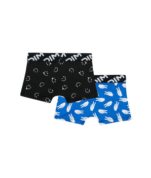 Dim Micro Pack of 2 boys' boxers in recycled microfibre with peace motif