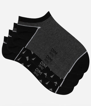 Pack of 2 pairs of men's black socks with triangles Dim Coton Style