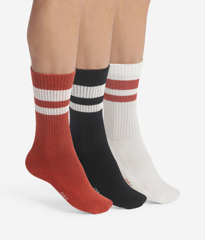 Pack of 3 pairs of EcoDim Sport red cotton socks for men