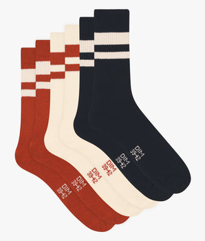 Pack of 3 pairs of EcoDim Sport red cotton socks for men