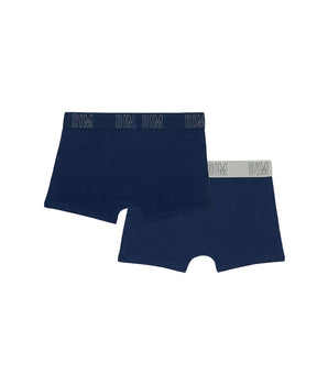 Dim Skin Care Pack of 2 boys' boxers in Navy Blue organic cotton