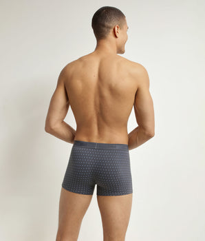 Men's stretch cotton boxer shorts in lavender with polka dots Dim Fancy