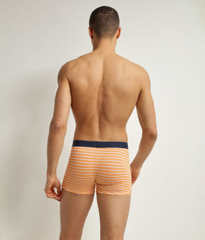 Men's stretch cotton orange striped boxer shorts Dim Fancy