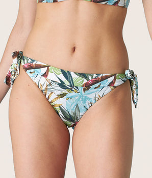 Garden sunset print bikini bottom with bows