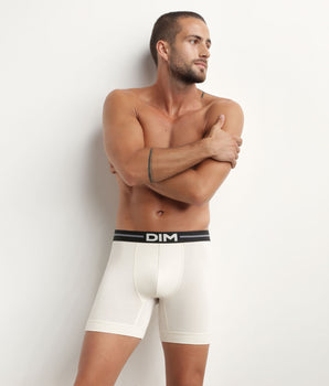 Men's microfibre boxers with flat seams in Beige Dim Icons Essentiel