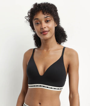 Triangle bra in modal cotton Black with molded cups Dim Icon