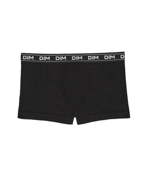 Boys' ribbed microfibre boxers in Black Dim Icons