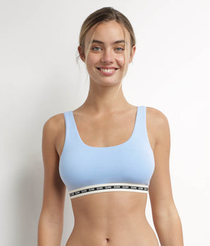 Women's modal cotton bra Bleu Azur Dim Icons Essentiel