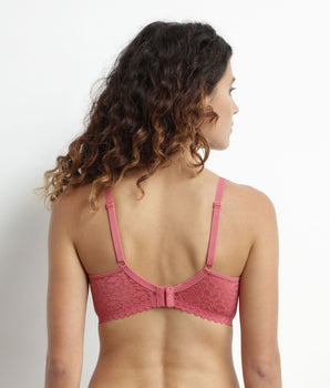 Floral lace triangle bra Dim Daily Pink