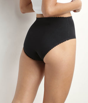 Pack of 2 high-rise briefs in stretch cotton in Flesh Black Body Touch Easy