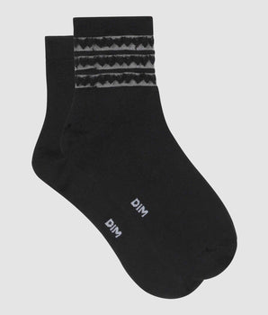 Pack of 2 pairs of microfibre women's socks in black with hearts Dim Skin