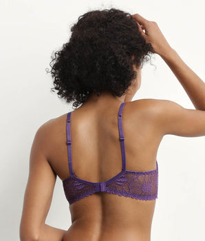 Full cup tulle and lace bra in Violet DIM Fleur