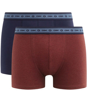 Pack of 2 men's boxers Red Blue in organic cotton  Dim Good