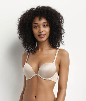 Nude microfibre underwired push-up bra Dim Beyond Sexy