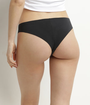 Black Seamless Microfibre Tanga Dim No Show Invisible