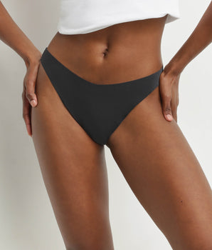 Black Seamless Microfibre G-string Dim No Show Invisible