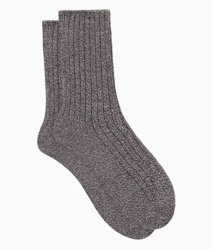 Women's plain rib knit socks Heather Grey Dim Bamboo