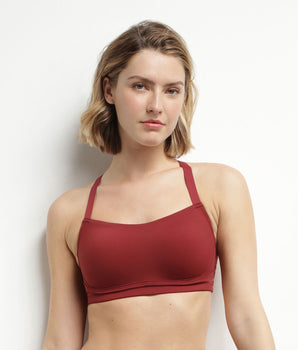 Dim Move burgundy sculpting microfibre sports bra