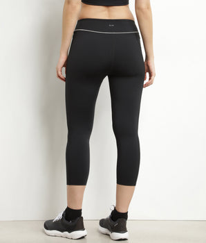 Women's short sports leggings in black microfibre Dim Move