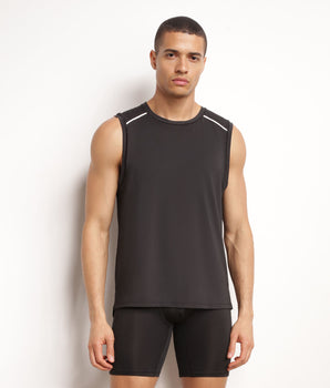 Men's sports tank top in breathable material Black Dim Move