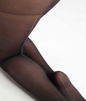 Black sheer tights with silver lurex band Dim Style